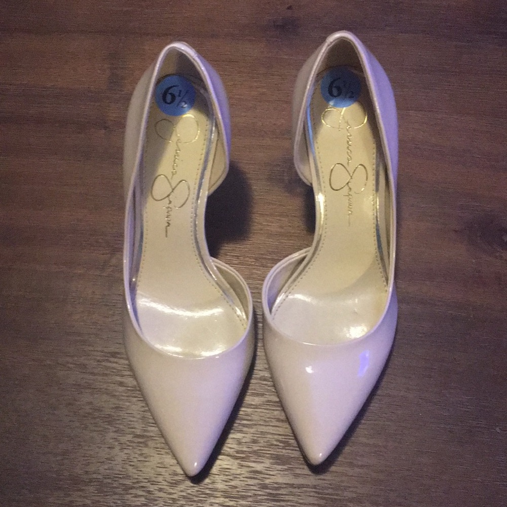New, Jessica Simpson Beige Patent Heels